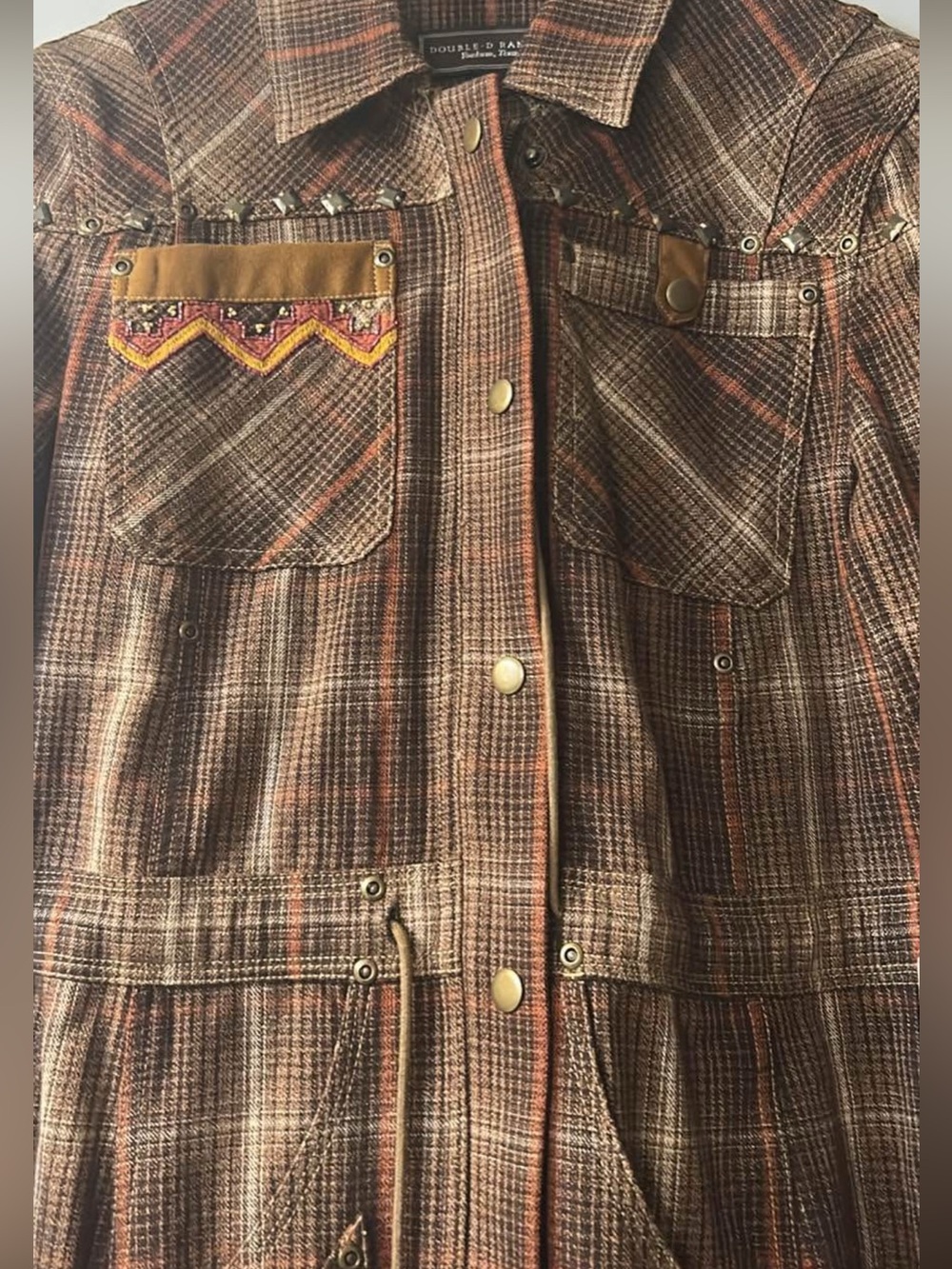 Double D Ranch Wapiti Valley field Jacket beaded embroidered deer RTL $495 S new - Picture 6 of 11